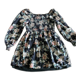 Art Class Gray Floral Peasant Dress Girls' M (7/8)